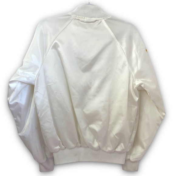 Vintage Police Bomber Jacket with Patches White Size Mens Medium - Picture 2 of 7